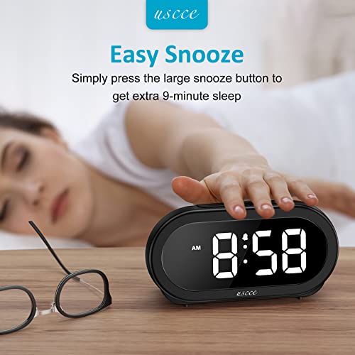 Small LED Digital Alarm Clock with Snooze and Adjustable Brightness F376390