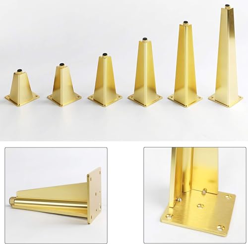 Adjustable Furniture Feet, Metal Cabinet Legs with Screws, Gold 30cm X82317
