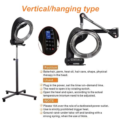 Hairdressing Heating Machine with Infrared Dryer, Wall Mount, Adjustable Timer and Temperature Q8660