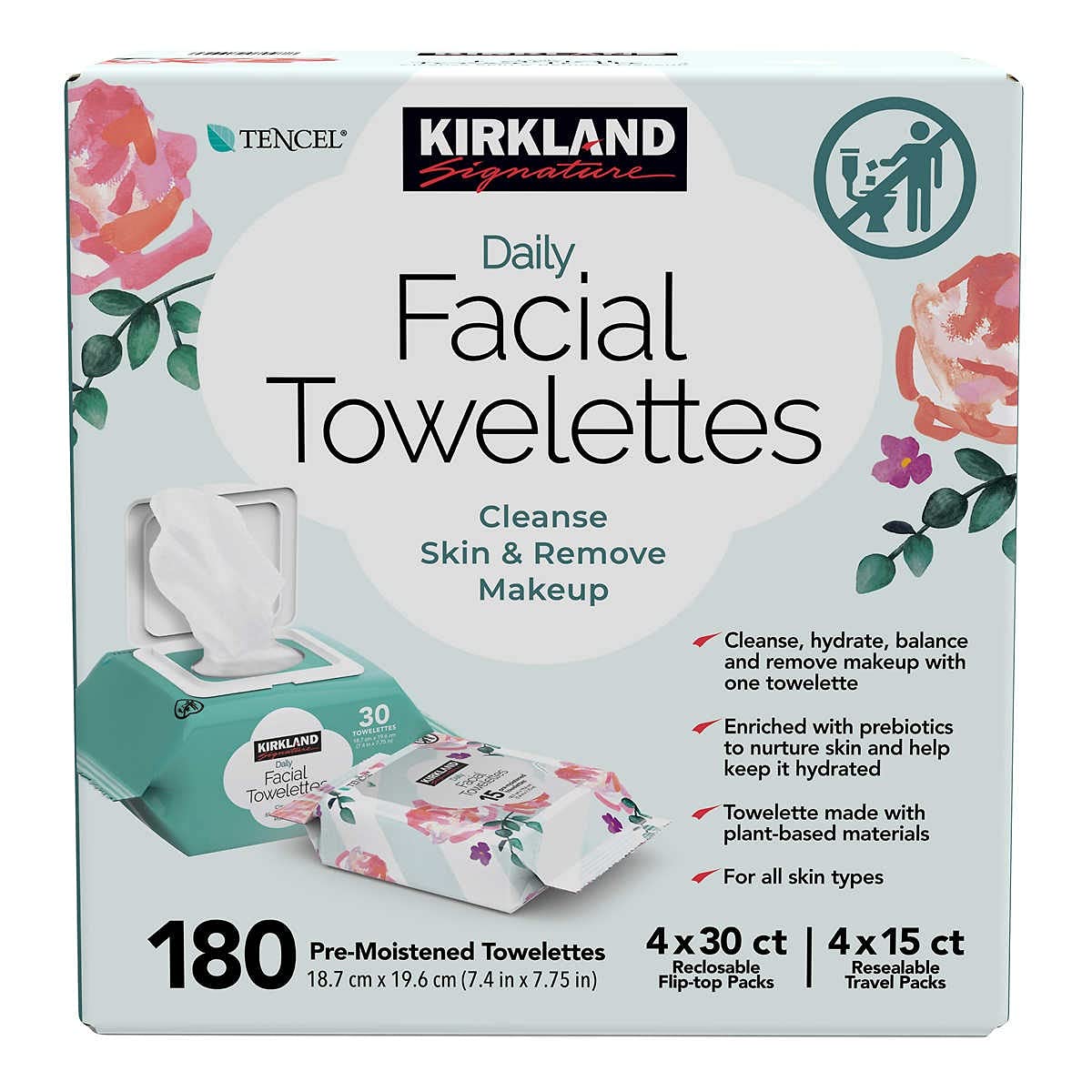 Daily Facial Towelettes, 180 Count K563