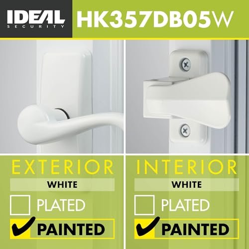Door Lever with Deadbolt Lock for Storm and Screen Doors, Satin Nickel (2-Piece Set) I1636