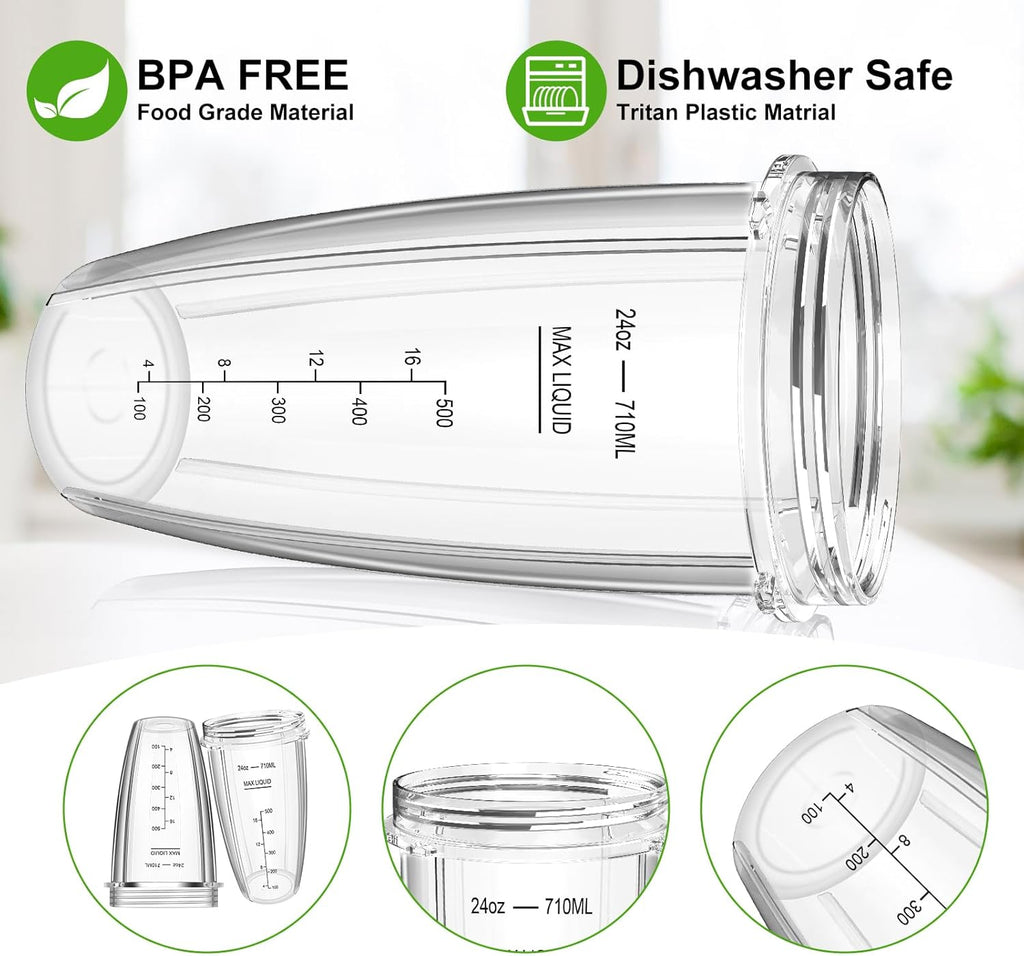 24oz Blender Cups with To-Go Lids and Extractor Blade X221200