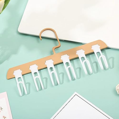 6 Slots Multi Clothes Hanger Organizer with Hook, Space Saving PVC Hangers for Home R249812