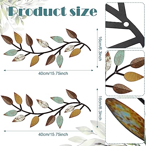 Metal Tree Leaf Wall Decor Set of 2 for Living Room O140