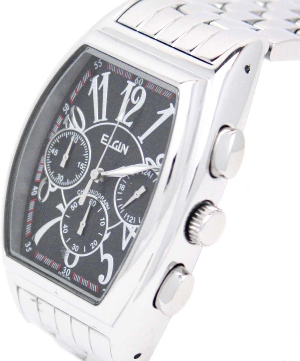 Men's Watch, Silver Dial with Black Face M470