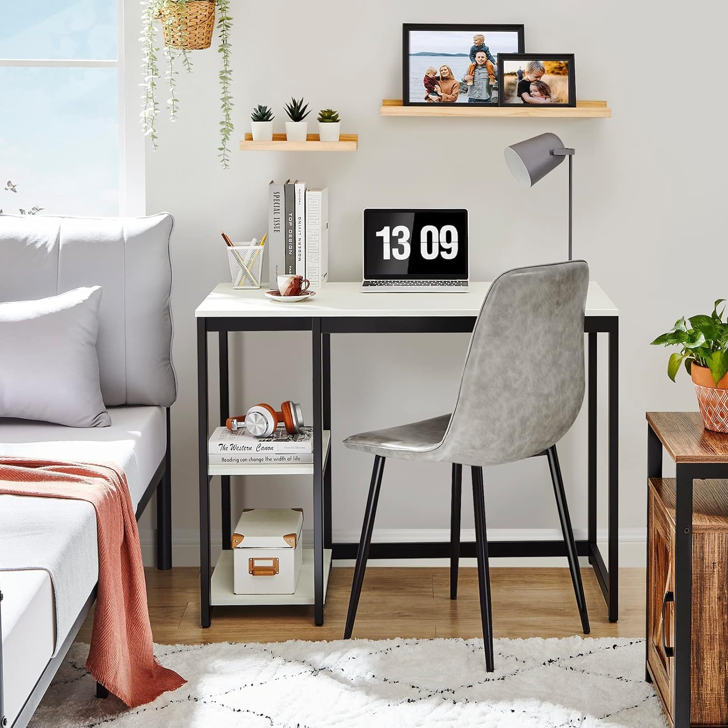 Computer Desk 40 inches with 2-Tier Shelves for Home Office S3430