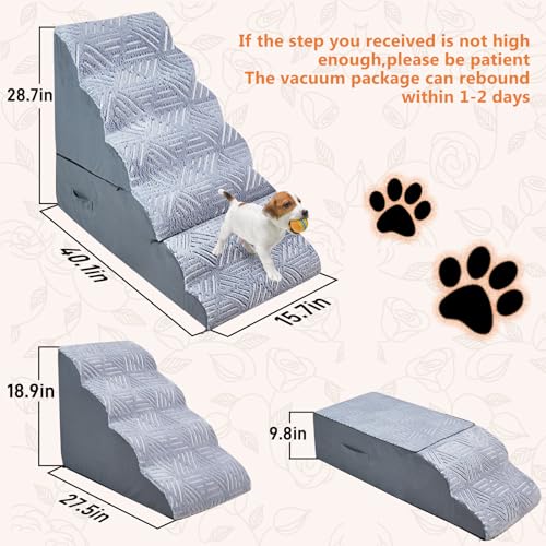 Dog Stairs for Small Dogs, Non-Slip for High Beds, Black N669