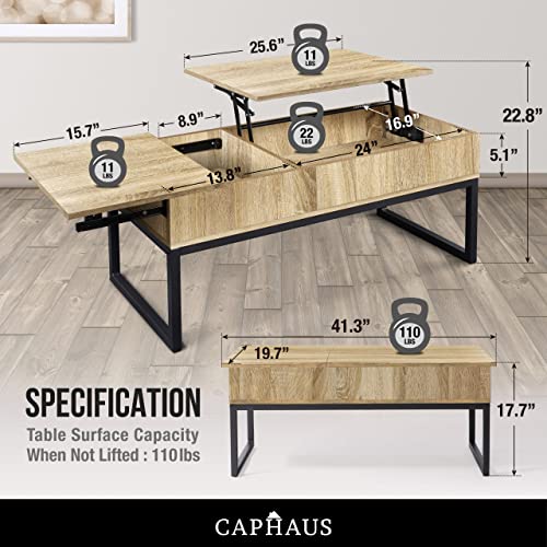 Lift Top Coffee Table with Sliding Drawer and Hidden Storage Y945419