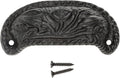 Victorian Style Cast Iron Drawer Bin Pull | Centers: 3 1/4" | Cup Handle for Antique Cabinet Door, Dresser Drawer, Desk | Furniture Reproduction Hardware | UA-891-PCI