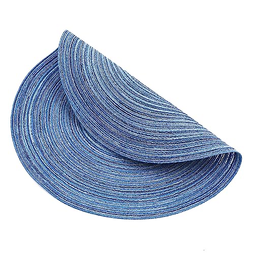 Glitter Gold Round Braided Placemats Set of 8 Washable 15 Inch E600004