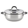 Circulon Momentum Stainless Steel Nonstick Cookware Set with Glass Lids, 11-Piece Pot and Pan Set, Stainless Steel