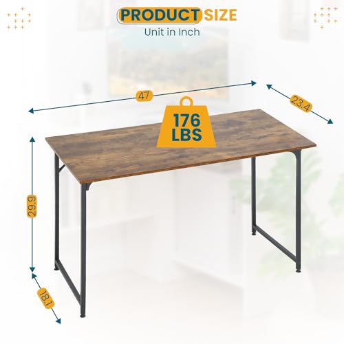 47 inch Computer Desk for Home Office, Brown T62263