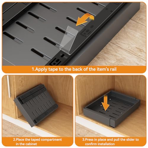 Pull Out Cabinet Organizer, Extendable Slide Out Shelves for Kitchen Cabinets U612602