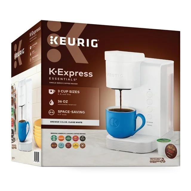 Single Serve K-Cup Pod Coffee Maker with 36oz Removable Reservoir, Black F373