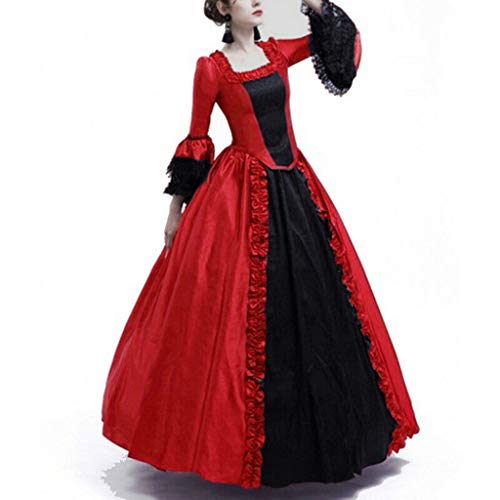 Medieval Patchwork Lace Flare Sleeve Maxi Dress for Women K51194
