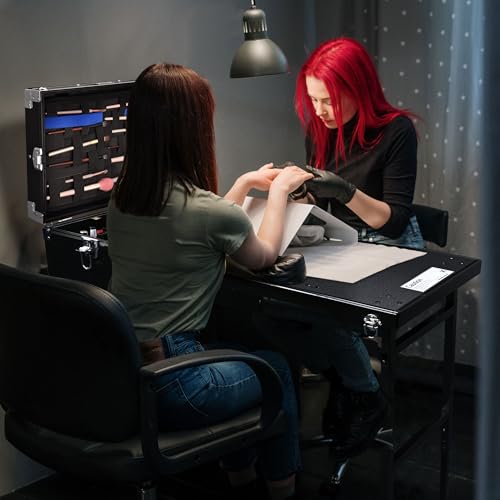 Rolling Manicure Table with 4 Drawers, Foldable Nail Station M487044