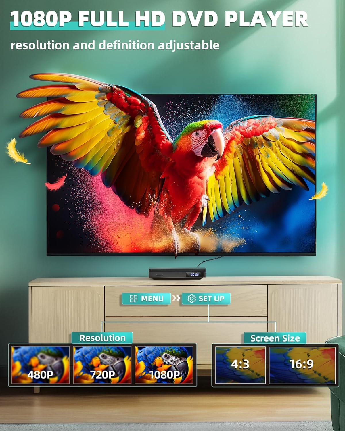 Mini DVD Player for TV with HDMI, USB, and Remote Control S50563