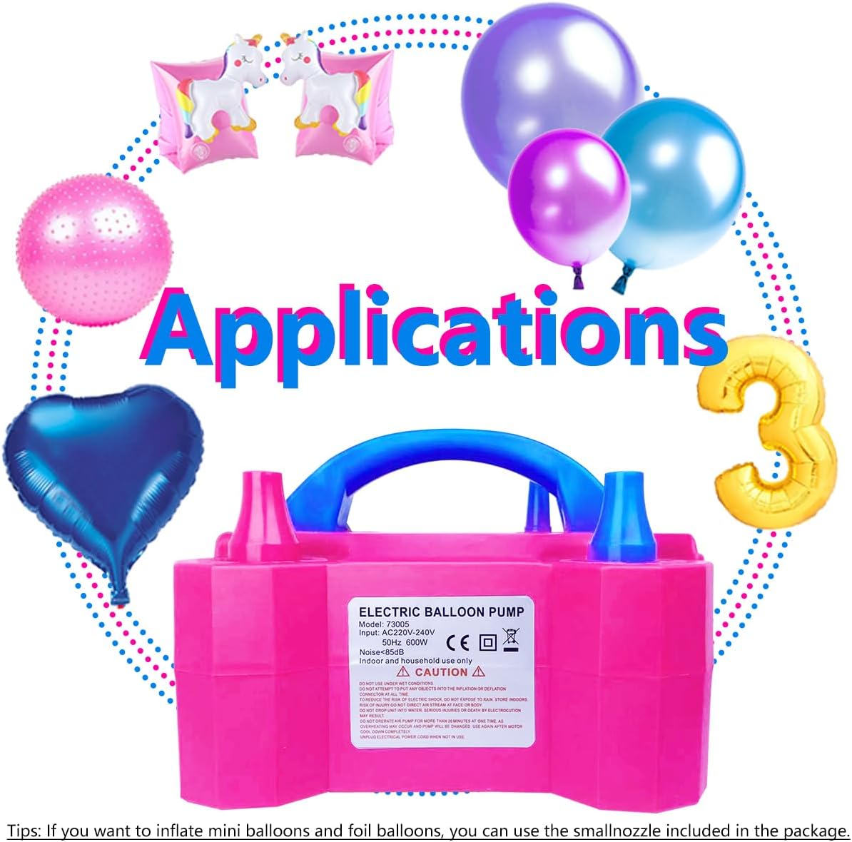Portable Electric Balloon Pump with 2 Modes, Inflator for Party Decoration C170956