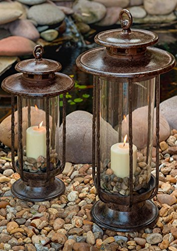 Large Decorative Hurricane Lantern Glass Candle Holder D745