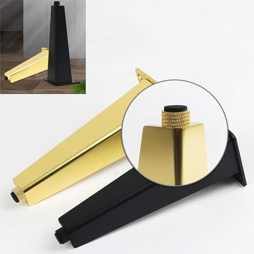 Adjustable Furniture Feet, Metal Cabinet Legs with Screws, Gold 30cm X82317