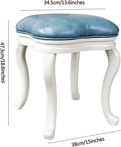 Upholstered Vanity Stool with Solid Wood Frame Q553