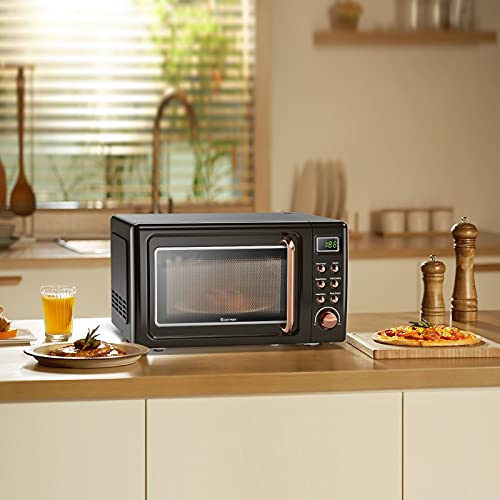 Retro Microwave Oven, 0.7 Cu.ft, 700-Watt, Countertop with Glass Turntable, Green E403353