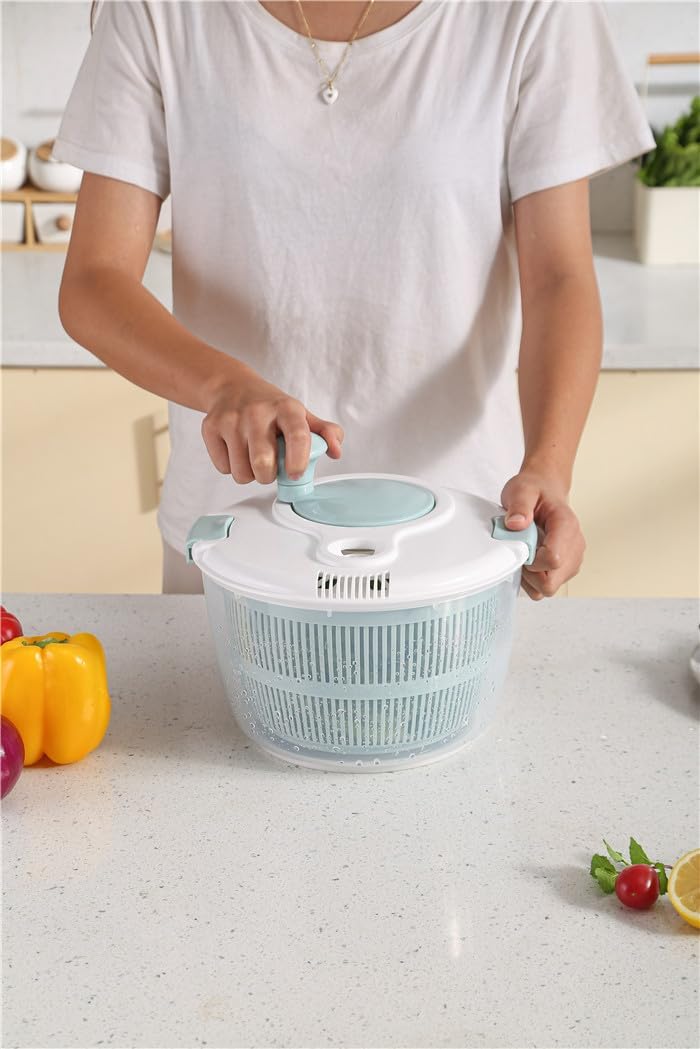 Salad Spinner, 4.8 Qt Large Capacity with Storage Lid, Non-skid Base D1698