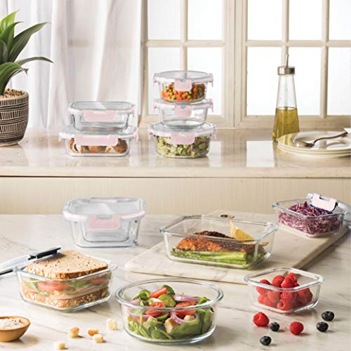 24 Piece Glass Storage Containers with Lids, Dishwasher Safe Z583387