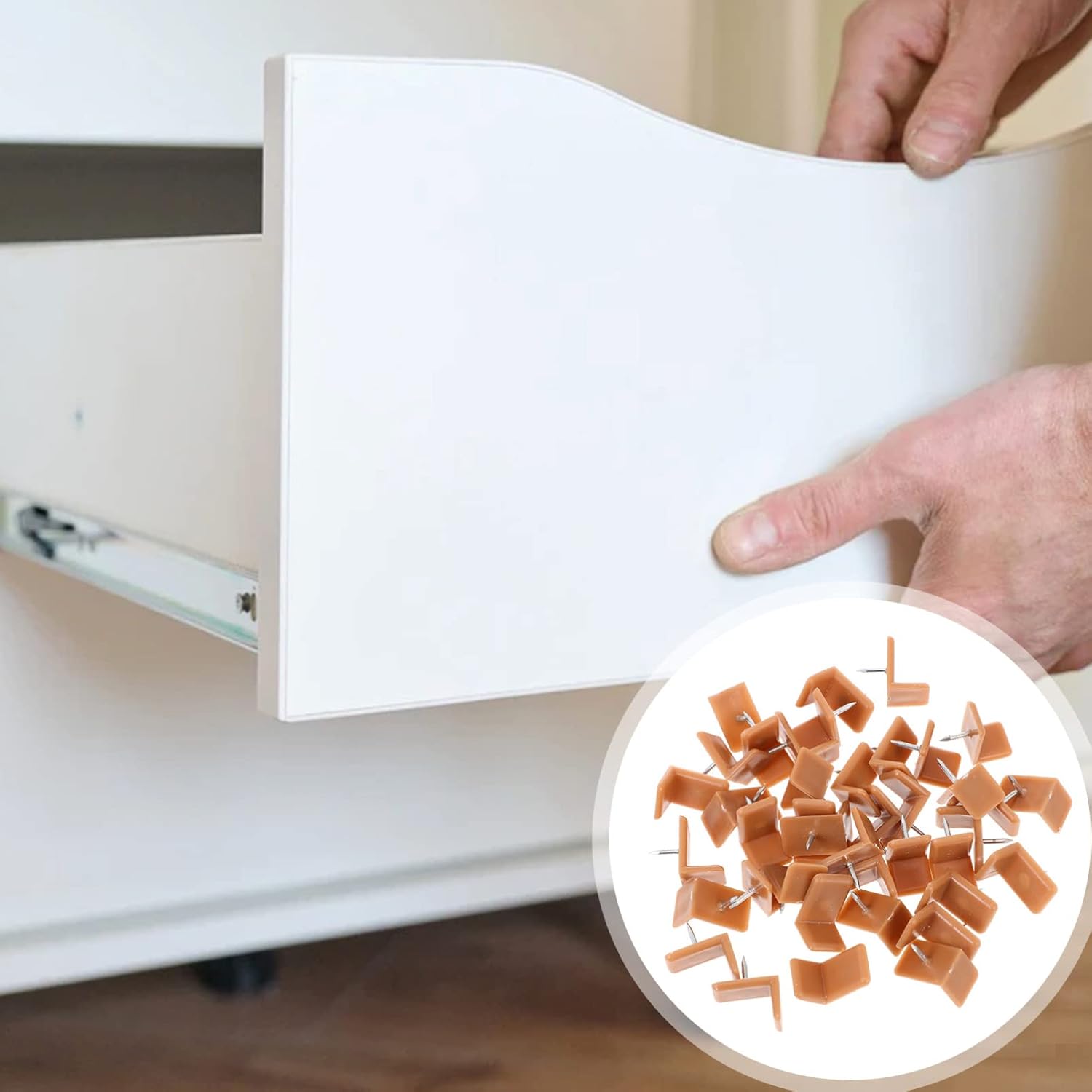 L-Shape Drawer Slider Guides for Furniture Repair, 40 Pcs T365954