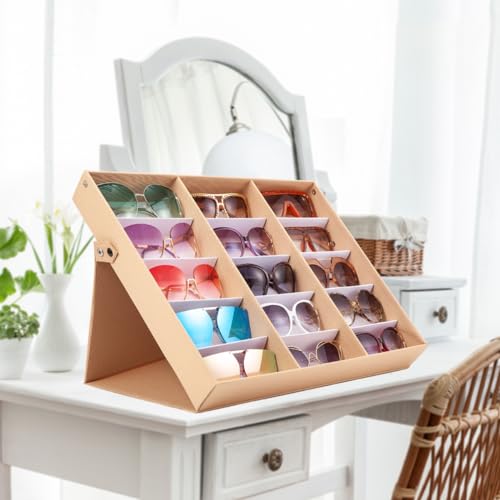 Sunglasses Organizer Storage Eyeglasses Holder Case Box with Lid R28335