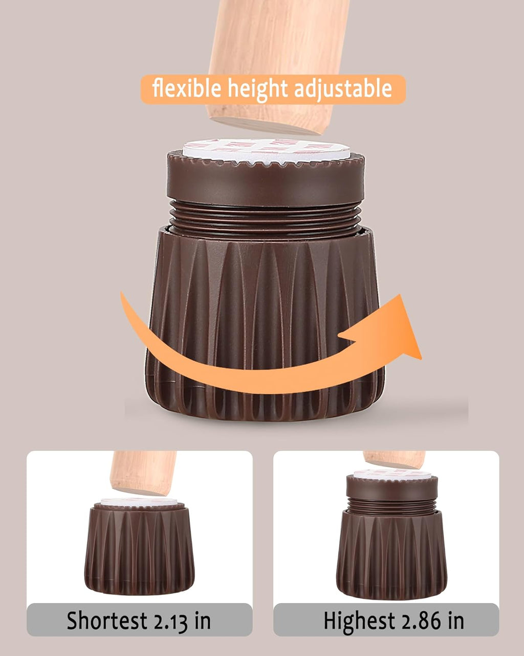 Adjustable Furniture Bed Risers 2.1-2.8 Inch, Anti Slip Plastic for Sofa Couch Desk Chair M803262