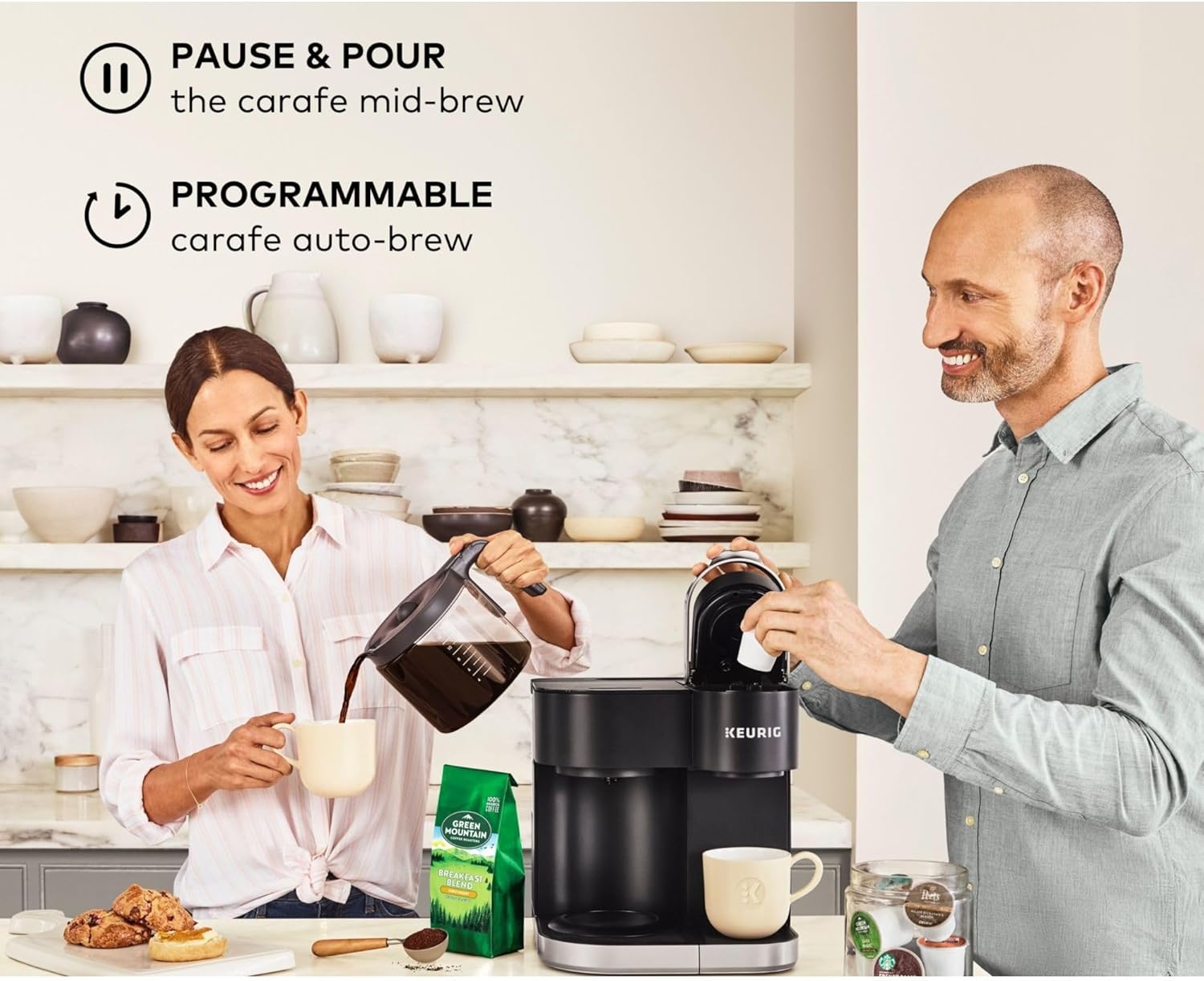 Single Serve & Carafe Coffee Maker, Black F12110