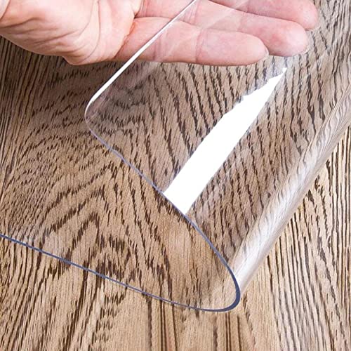 Clear Vinyl Plastic Floor Runner Protector Area Rug Large Clear Vinyl Runner Rug for Hard Wood/Tile Floor, Clear Plastic Vinyl Rug Protector Cover, Family & Pet Friendly Transparent Mat,1.5mm,60/80/10