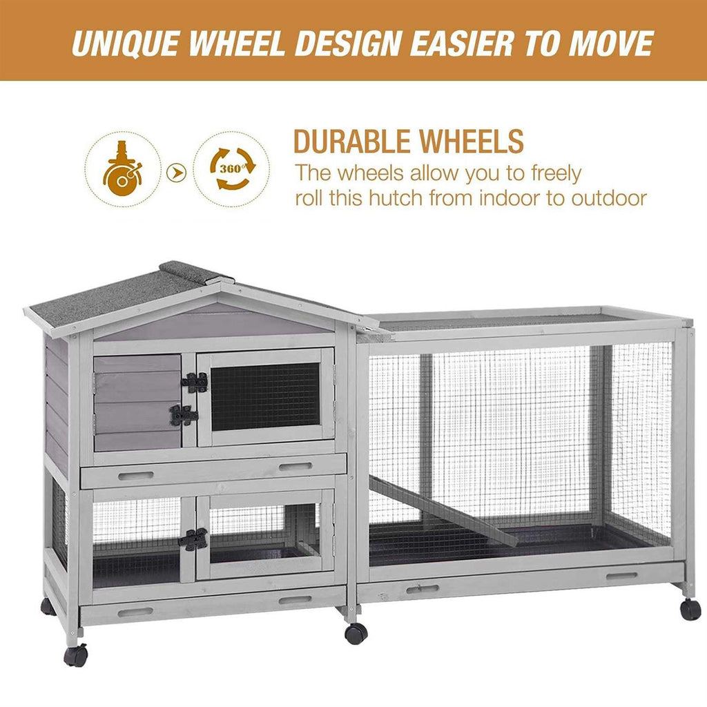 Rabbit Hutch with Waterproof Roof and Pull Out Tray P3186