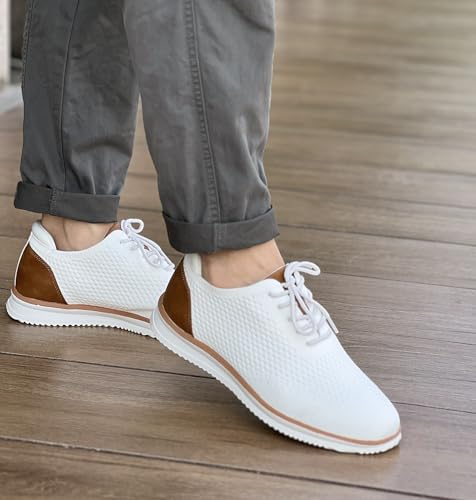 Men's Casual Dress Sneakers Breathable Lace-Up Walking Shoes K3140