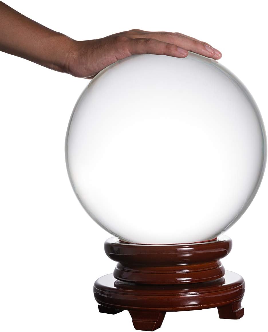 Crystal Ball 250mm Feng Shui Sphere with Wooden Stand B193465