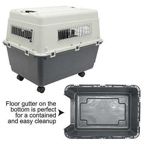 Rolling Plastic Wire Door Travel Dog Crate T728