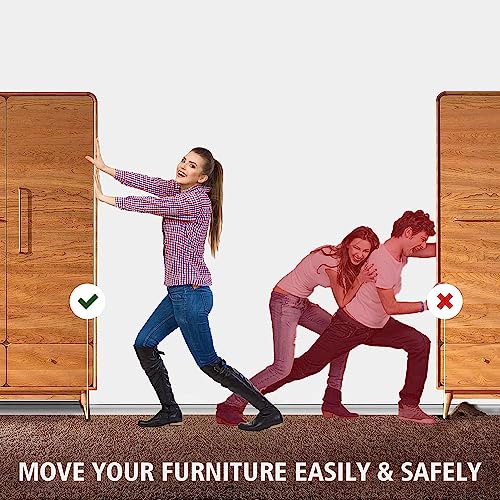 Furniture Movers Sliders for Carpet, 10" x 6" Reusable Oval Moving Pads W4523