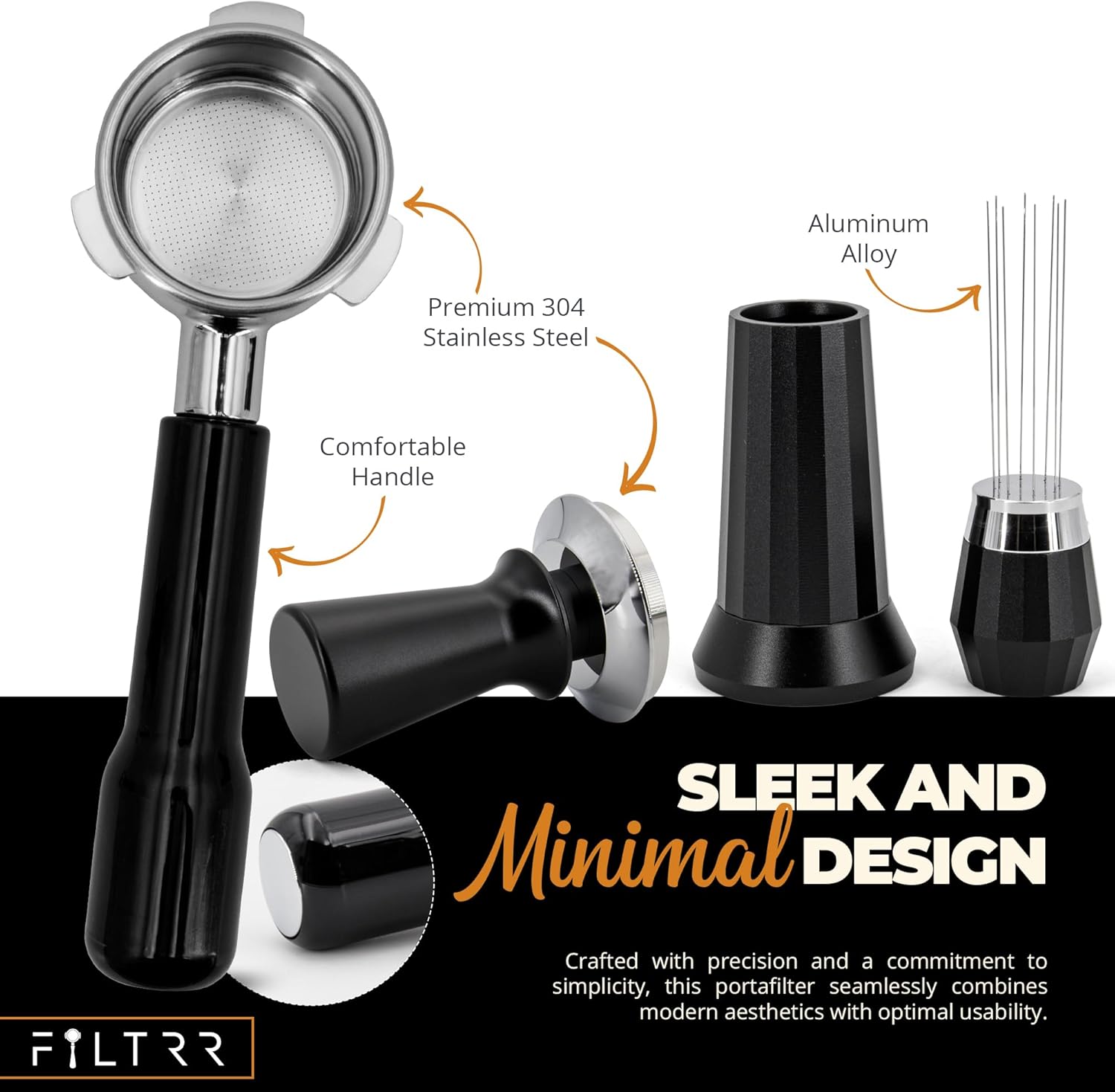 54mm Portafilter Espresso Kit with WDT Tool and Spring Tamper T9798