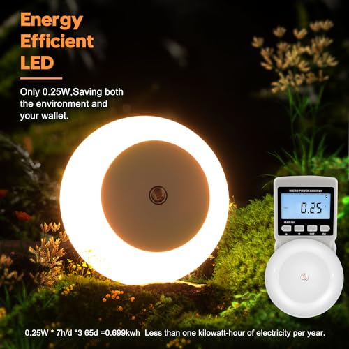 Amber LED Night Light Plug into Wall, Dusk to Dawn Sensor, 2 Pack I155295