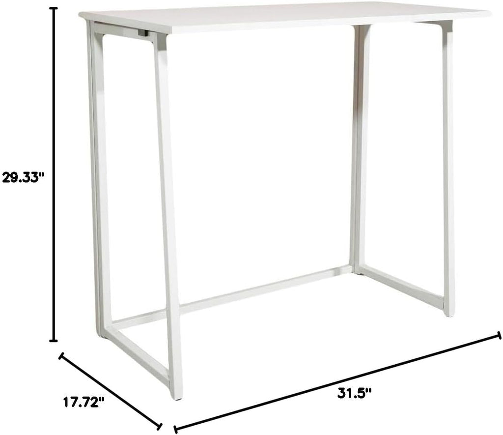 Collapsible Computer Desk White Portable Folding Workstation U963473