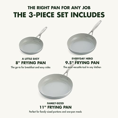10" and 12" Tri-Ply Stainless Steel Ceramic Nonstick Frying Pan Skillet Set O8787