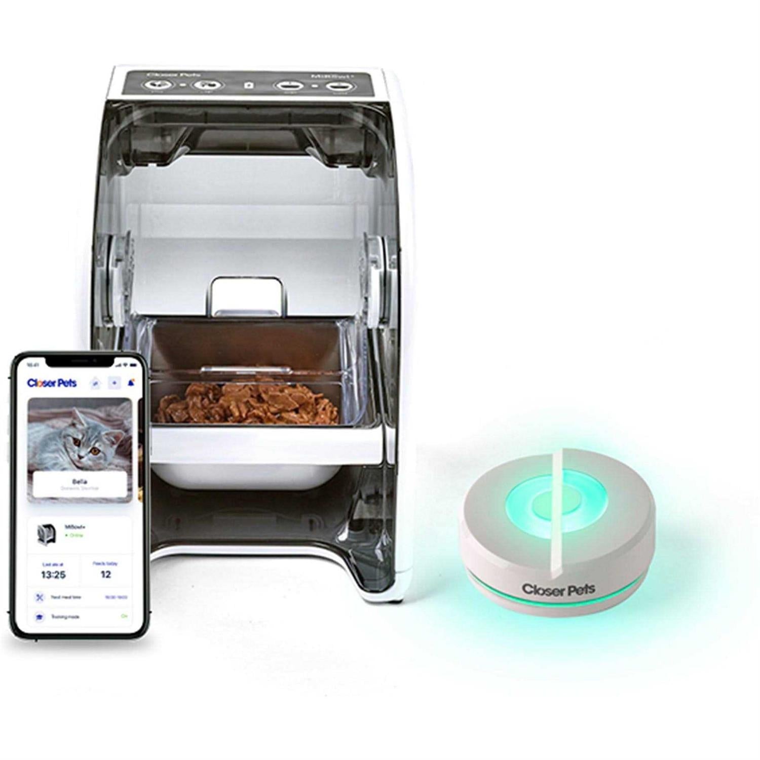 Closer Pets MiBowl + MiHub + Smart Microchip Automatic Small Dog &amp; Cat Feeder - Pet Supplies online store