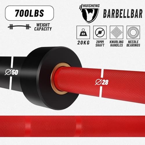 7 ft Olympic Barbell Bar for Weightlifting, 2 Inch 45 lb Bar for Squats, Deadlifts, Presses, Rows, Curls S10015