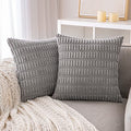 Pack of 2 Blue Pillow Covers Corduroy Decorative Throw Pillow Covers 12x20 Inch for Couch Bed Living Room Soft Striped Lumbar Cushion Case Rustic Boho Pillows Neutral Pillows Room Fall Decor