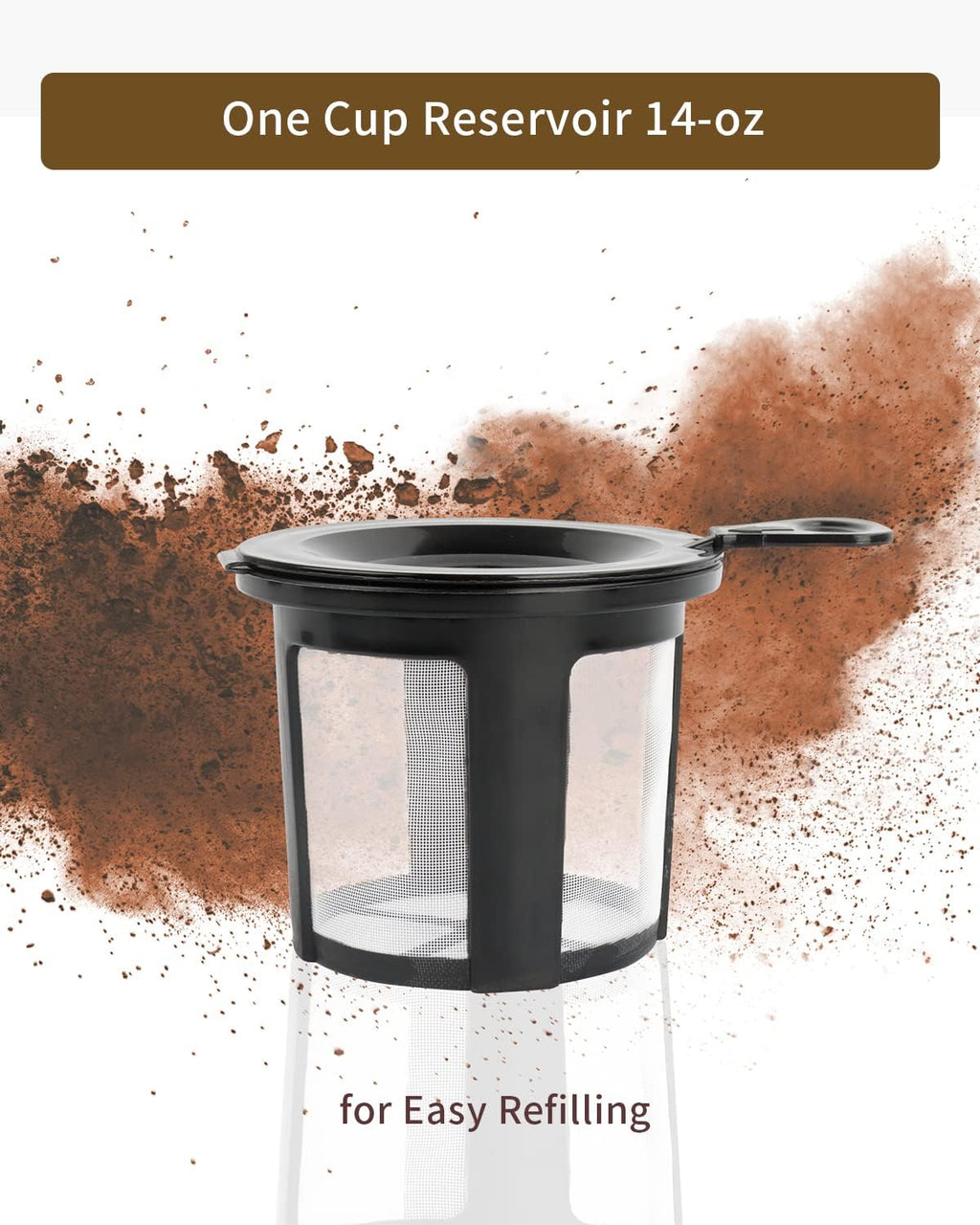 Single Serve Coffee Maker for K Cup Pods & Ground Coffee, Mini Brewer with Reusable Filter O8404