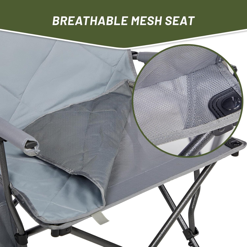 Folding Padded Outdoor Camp Chair for Adults, Supports 300 LBS H172760
