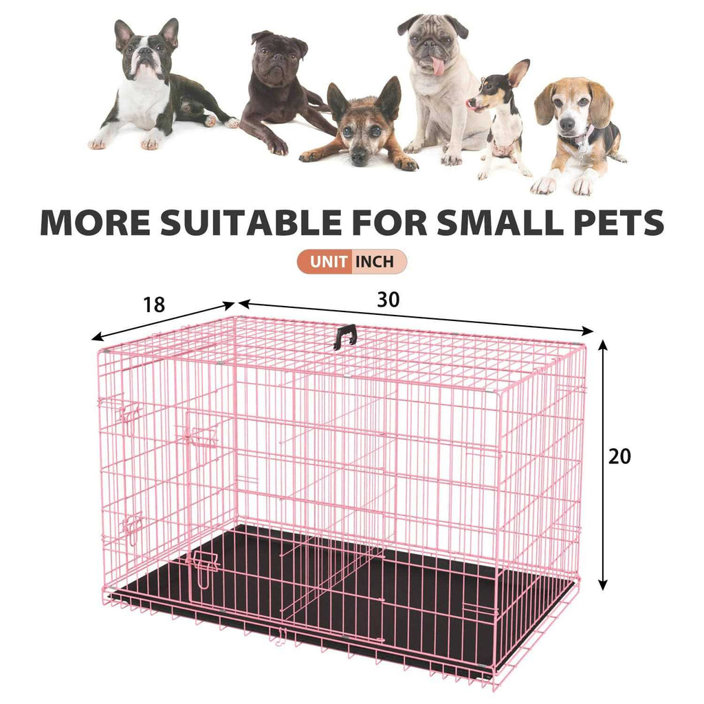 Folding Wire Dog Crate with Double-Door for Large Dogs, Indoor and Outdoor Use O3010