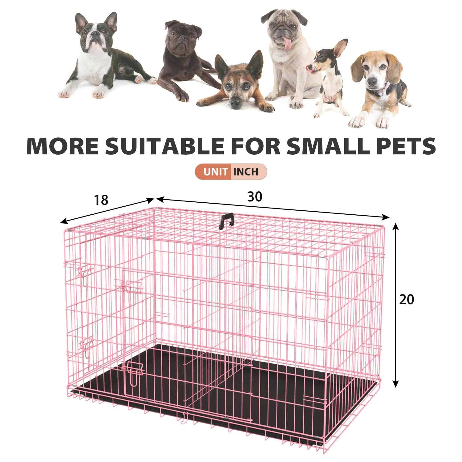 Folding Wire Dog Crate with Double-Door for Large Dogs, Indoor and Outdoor Use O3010