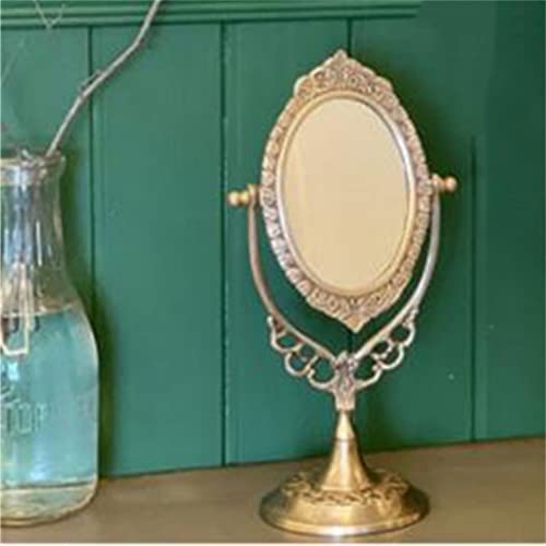Retro Brass Desktop Makeup Mirror H970365